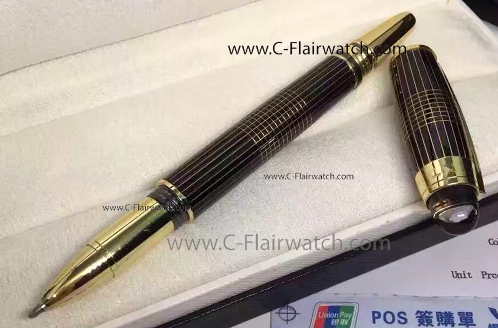 Buy Copy Mont Blanc StarWalker Pens - Black & Gold Fineliner Pen